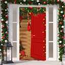 OUDE HOWER Cute Christmas Door Cover Christmas Door Decorations Christmas Front Door Decorations Funny Christmas Background Holidays Hanging Door Banner for Christmas Winter Decorations