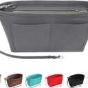 Soyizom Purse Organizer Insert Felt Purse Insert Bag Organizers Multi Pockets Tote Bag in Bag for Women,Grey-L