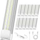 ELEKICO 12 Pack Super Bright 100w 8ft Led Shop Light, 15000lm 6000k V Shape 8' Led Shop Lights 8ft, Linkable 96" 8 Foot Shop Lights