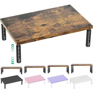 OPNICE Adjustable Monitor Stand Riser for Desk, Computer & Laptop Stand, Desk Organizers and Accessories, Office Desk Accessories & Workspace Organizer for Home Office, Brown Wood