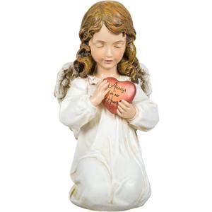 Joseph's Studio by Roman, 11.75" H Memorial Angel Holding a Heart Garden Statue, Outdoor Dcor