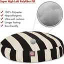 Black Vertical Stripe Small Round Indoor Outdoor Pet Dog Bed With Removable Washable Cover By Majestic Pet Products