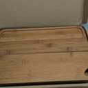 Wood Cutting Boards For Kitchen, Bamboo Cutting Boards With Deep Juice Grooves & Built-In Handles, Charcuterie Board & Chopping Board 2-In-1 Design Wooden Cutting Board New Home Gift ideas for Women (Carbonized Bamboo(Brown))