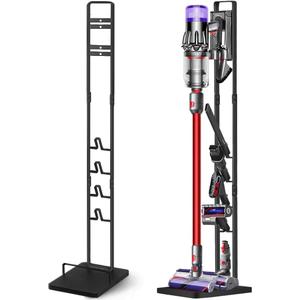 Haturi Vacuum Stand for Dyson V15 V12 V11 V10 V8 V7 V6, Metal Storage Holder for Cordless Vacuum & Accessories, Compatible with DC30 DC31 DC34 DC35 DC58 DC59 DC62 DC74, Black (With Rectangular Base)