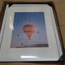 Wood 16x20 Picture Frame with 11x14 Mat White, Display 11x14 with Mat or 16x20 Without Mat, Wood 16 by 20 Photo Frame, 16 x 20 Frame for Wall Hanging Display, White