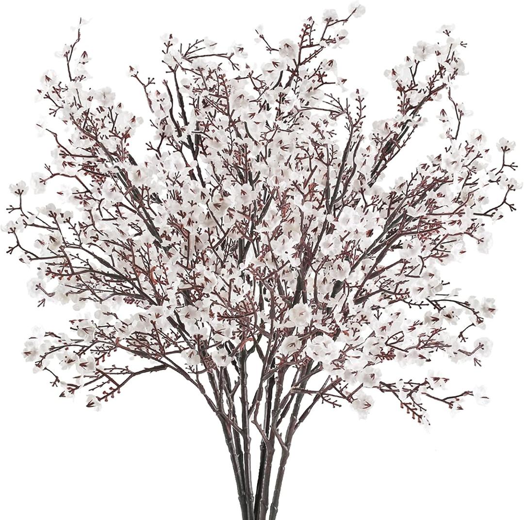 AILANDA Babys Breath Artificial Flowers 6 Bundles White Fake Silk Flowers Faux Gypsophila Bouquets Real Touch Fake Flowers Bulk for Home Decor DIY Wedding Party Table Centerpieces Decor