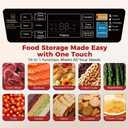 95KPa Vacuum Sealer Machine for Food, Automatic with Dual 12mm Heat Seal, 10-in-1 Modes, Built-in Cutter & Bag Storage, Includes 1 Roll and 10 Pre-Cut Bags