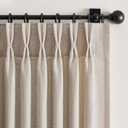 108 Inch Pinch Pleated Linen Curtains 2 Panels,Natural Beige Semi Sheer Curtains With Pleated Hooks Back Tab for Track System,Extra Long 9ft Curtain for Living Room Bedroom Ceiling to Floor,40x108