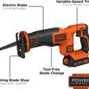BLACK+DECKER 20V MAX* Cordless Reciprocating Saw Kit (BDCR20C)