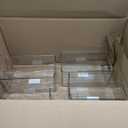 mDesign Plastic Kitchen Organizer - Storage Holder Bin with Handles for Pantry, Cupboard, Cabinet, Fridge/Freezer, Shelves, Counter - Holds Canned Food, Snacks - Ligne Collection - 4 Pack - Clear