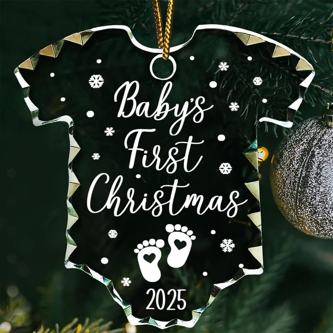 Jesuspirit Baby Expecting Ornament 2025 - Gifts for Expecting Parents, Expecting Parents to Be Unique Gifts 2025 - Glass Christmas Ornament (Baby's First Christmas 2025)