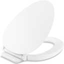 KOHLER 57777-WCF-0 Cymbal ReadyLatch Quiet-Close Soft Close Toilet Seat Elongated, Flexible CoreFlex Material, Wider Toilet Seat Surface, Home Essentials, White