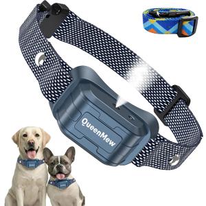 Bark Collar, Dog Bark Collar for Large Medium Small Dogs, Citronella Dog Bark Collar with Adjustable Spray & Sensitivity, Rechargeable Anti-Bark Collar for Dogs with Safe, 2 Collar Straps(Blue)