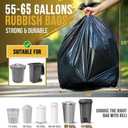 50 55 60 Gallon Trash Bags, 100 Count High Density Garbage Bags, Recycling Trash Can Liners, Sturdy & Tear-Resistant Large Black Bag for Kitchen Yard Outdoor Commercial Use, Lawn Leaf Waste Bags