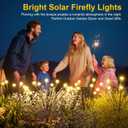 Solar Lights Outdoor - Upgraded 4-Pack of 32 LEDs Solar Garden Light,IP65 Waterproof Outdoor Decor Solar Firefly Lights for Yard,Pathway Decoration,Unique Gifts for Women and Grandma (Warm White)