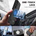 Strong Magnetic for Samsung Galaxy S25 Case with Screen Protector + Lens Protector, Fit for MagSafe,Mil-Grade Drop Protection, Seamless Stand, Translucent Black