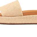 EQAUDES Women's Platform Wedge Sandals Open Toe Summer Espadrilles Beach Raffia Slip On Cute Woven Dress Shoes Comfortable Resort Wear Trending 2025 (Brown, M)