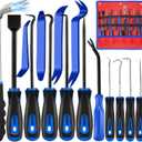 Doaho 15 Pcs Automotive Hook and Pick Tool & Trim Removal Tool Set with Scraper,Magnetic Telescoping,Plastic Pry for Auto Engine Oil Seal O-Ring Repair,Car Interior Panel and Fastener Removal