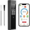 Smart Wireless Meat Thermometer Digital, 2 Probes, Advanced Bluetooth Food Thermometer for Cooking, IP67, Real-Time Monitoring & Smart Alerts with APP for BBQ, Grill, Oven, Smoker, Kitchen Gifts (Black)