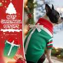 Dog Christmas Sweater, Soft Warm Pet Clothes Coat for Small Medium Large Dogs and Cats Boy Girl, Fall Cozy Holiday Turtleneck Knitting Collar Pullover Pup Outfit Costume for Thanksgiving New Year (Red Green)