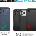 Nvollnoe Compatible with iPhone 17 Pro Max Case with Card Holder Dual Layer Heavy Duty Protective Shockproof Hidden Card Slot Slim Wallet Phone Case for Women&Men 6.9 inch(Black)
