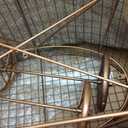 Creative Co-Op Vintage Reproduction Decorative Metal Laundry Basket on Wheels, Copper