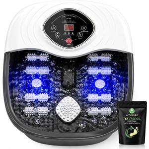 Foot Spa Bath Massager with Heat, UV Ozone & Oxygen Bubbles, Shiatsu Rollers Epsom Salt Temperature Control, Relieves Stress and Feet Pain - Home Pedicure Soaking Tub Gift for Women/Men