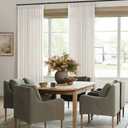 Natural Linen Curtains Pinch Pleated 84 Inches Long for Living Room Bedroom Pleat Rings Back Tab Semi Sheer Curtains 84 Inch Length Light Filtering Farmhouse Drapes Cream Ivory Birch 1 Panel 50x84