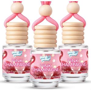 3 x Hanging Air Freshener Car Diffusers - Long Lasting Scent, Odor Eliminator, Home Essentials, Fresh car fragrance diffuser - 3 Pack- Pink Champagne