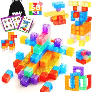 TOY Life 36PCS Magnetic Blocks for Kids Ages 4-8, Magnetic Building Blocks for Toddlers 3-5, Magnet Toys for Toddler, Kids Building Blocks, Toddler Building Toys