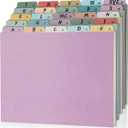 1 Set 25 Alphabet File Dividers A-Z Top Tab File Guides Letter Size 1/5 Cut Tab Manila Alphabetical File Organizer File Cabinet Dividers for Work Office Home School and Desk Organizer(Vintage)