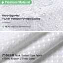 Dynamene White Fabric Shower Curtain, Waffle Weave Heavy Duty Thick Fabric Shower Curtains for Bathroom, 256GSM Weighted Hotel Luxury Cloth Shower Curtain Set with 12 Plastic Hooks, 72Wx72H, White