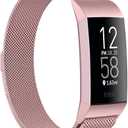ZWGKKYGYH Compatible with Fitbit Charge 4 and Fitbit Charge 3 Bands for Women Men, Rose Gold Stainless Steel Mesh Metal Band Replacement Accessories Bracelet Strap for Women Men, Small (Small: 5.5" - 7.9")