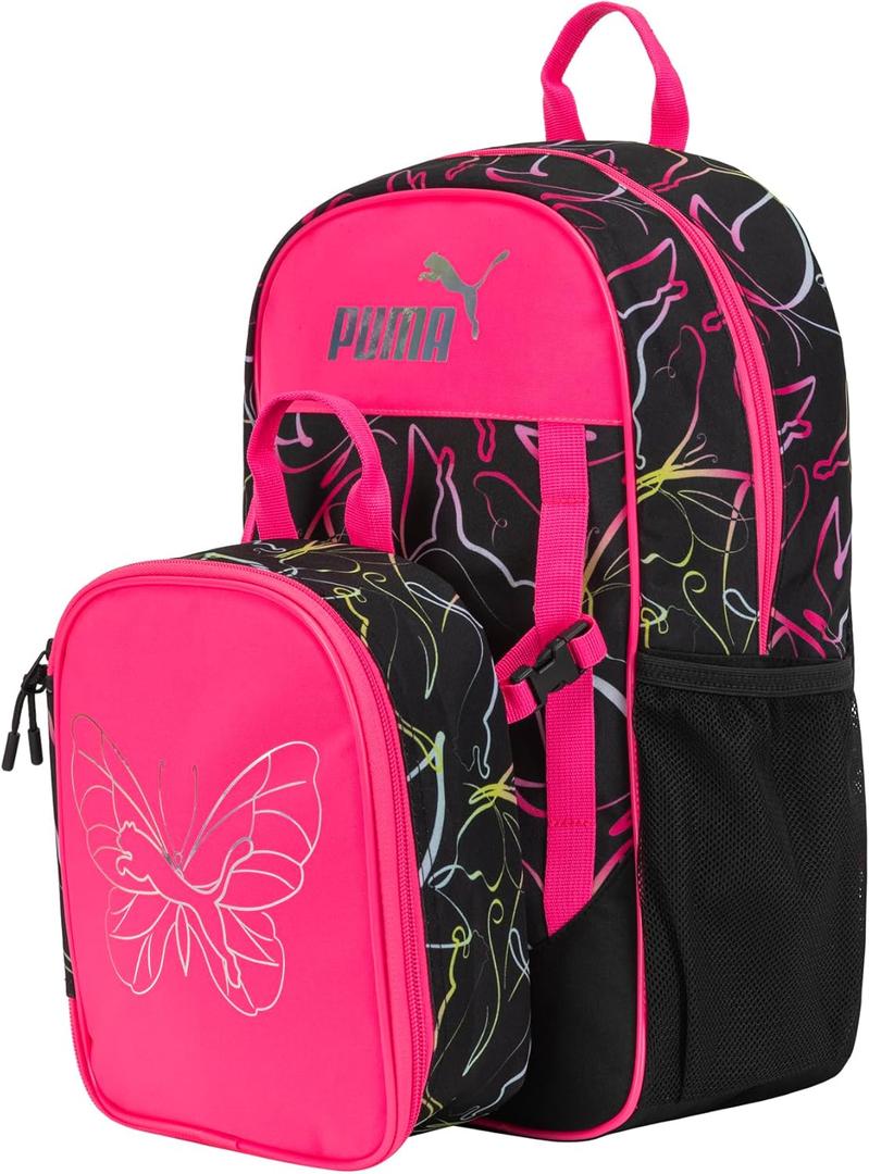 PUMA Unisex Kid's Colony Lunch Kit & Backpack Combo, Knockout Pink, Medium