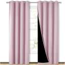 NICETOWN 100% Blackout Window Curtain Panels, Cold and Full Light Blocking Drapes with Black Liner for Nursery, 84 inches Drop Thermal Insulated Draperies (2 Pieces, 52 Wide Each Panel)