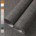 WADILE Grasscloth Peel and Stick Wallpaper 23.6in x 236in, Textured Contact Paper for Cabinets, Faux Linen Wall Paper Pull and Stick, Fabric Vinyl Wallpaper Self Adhesive Brown Gray