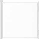 Retractable Safety Baby Gate or Mesh Dog Gate,Durable Portable Mesh Retractable Gate,Easy to Use for Stairs, Doorways, Hallways, Indoor, Outdoor, 33.5" Tall, Extends to 55" Wide,White (Normal)
