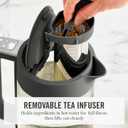 Martha Stewart Electric Kettle with Removable Stainless Steel Tea Infuser, Glass Carafe1.7L (7 Cups), Hot Water Boiler, 4 Presets, Keep Warm & Auto Shut-Off, Cordless 360 Swivel Base, Caviar Gray