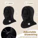 Kids Ski Mask Balaclava for Boys Girls, 2 Size Fleece Winter Face Mask Hat for Kids Toddler, Warm Balaclava Hood Neck Scarf (2-7 Years, Black)