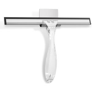 AmazerBath Squeegee for Shower Glass Door, Shower Squeegee for Glass Doors - Acrylic Handle All-Purpose Squeegee for Shower Doors, Windows, Mirrors, Tiles and Car Glass, 10 Inches - Clear