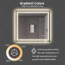 Bathroom Mirrors for Wall, 40x36 Inch Gradient Front and Backlight Lighted Mirror, 3 Colors Dimmable CRI>90 Double Lights, IP54 Enhanced Anti-Fog, Hanging Plates Wall Mount Smart Mirror