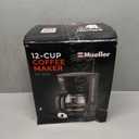 Mueller 12-Cup Drip Coffee Maker Machine with Anti-Drip System, Permanent Filter, Glass Carafe, and Auto Keep Warm Function