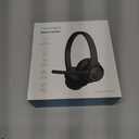 TECKNET Wireless Headset, Bluetooth Headset with Noise Cancelling Microphone - Rechargeable Bluetooth V5.2 Headphones, 50H Playtime & Mic Mute, On Ear Headphones for Trucker/Remote Work/Call Center (Deep Black)