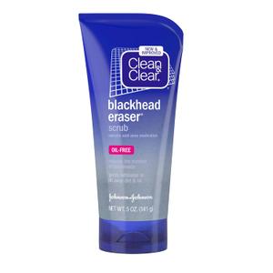 Clean & Clear Blackhead Eraser Oil-Free Facial Scrub with 2% Salicylic Acid Acne Medication, Exfoliating Daily Face Scrub for Acne-Prone Skin Care, 5 oz