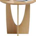 Get Set Style Round Side Table, 19.69-Inch Small Round End Table for Small Spaces, Accent Side Table, Modern Coffee Table, Wood End Table for Living Room or Bedroom Nightstand (Natural Finish)