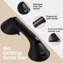 2 Pack 12 Inch Grab Bars for Bathtubs and Showers for Seniors, Heavy Duty Shower Handle for Elderly, Suction Cup Removable Handrails Handicap Bath Grip Bathroom Safety Grips Black