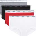 Hanes womens Originals Boyshort Underwear, Breathable Stretch Cotton Boyshort Panties, 4-pack L/XL