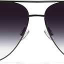 High Key Aviator Sunglasses by Quay (Black/Fade)