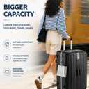 Hanke 28 Inch luggage, Top Opening Aluminum Frame Large Suitcases with Wheels, TSA Lock, Checked Suitcase with Removable Divider (Jet Black)