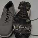 FENLERN Golf Shoes Men, Spiked, Waterproof Leather Upper, Cushioning F006 (14, Grey White)
